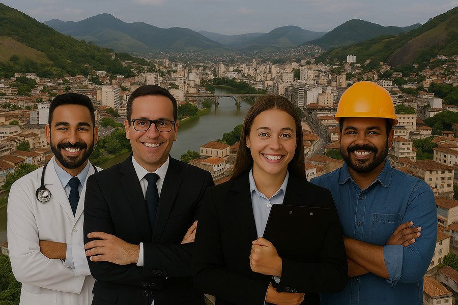 Pessoas felizes ao emitir certificado digital em Cachoeiro de Itapemirim/ES