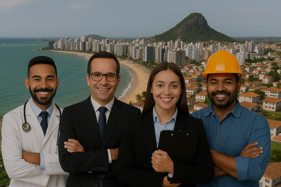 Pessoas felizes ao emitir certificado digital em Guarapari/ES